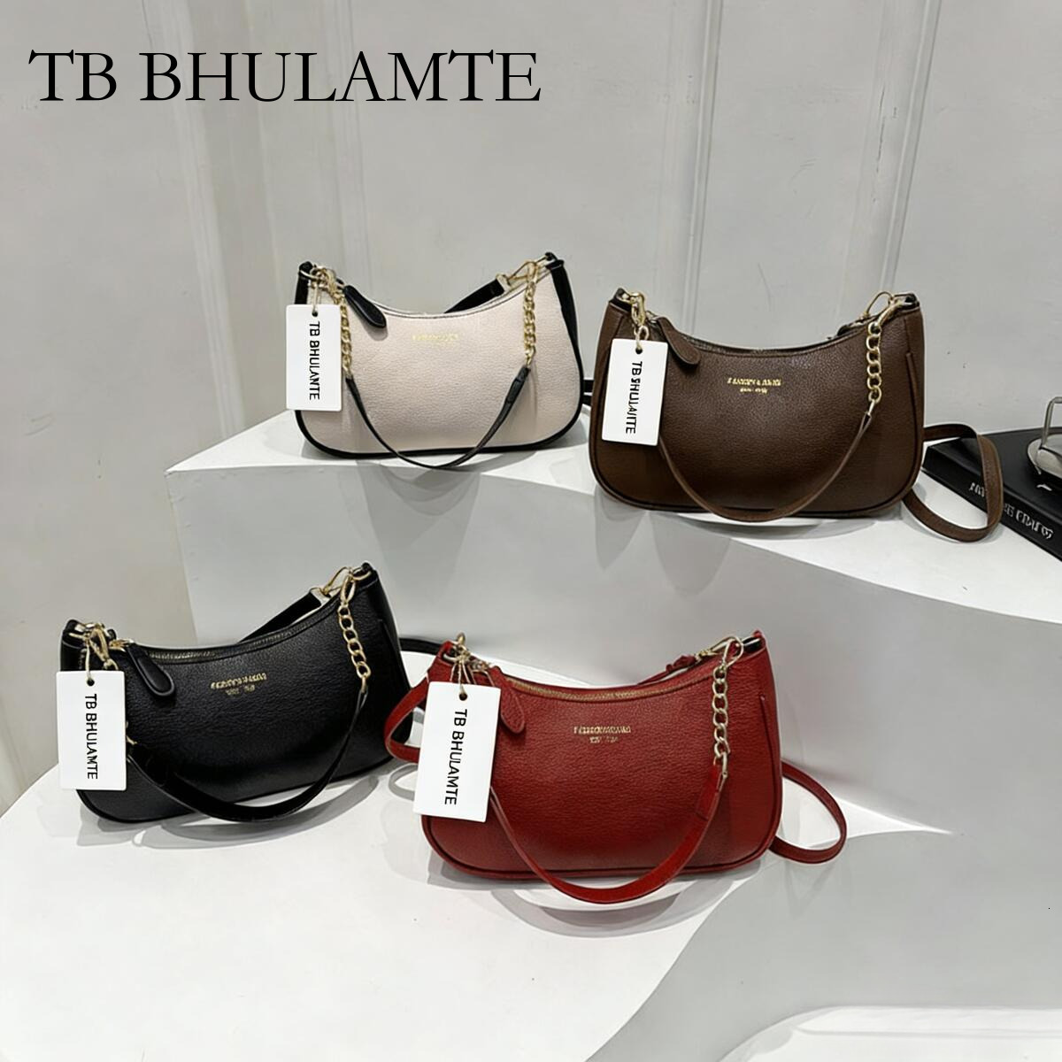 TB BHULAMTE Luxury Brand Fashion Bag Hot Sale Retro Bag 2025 New High-End Solid Color Underarm Bag Large Capacity Commuter Crossbody Women's Bag