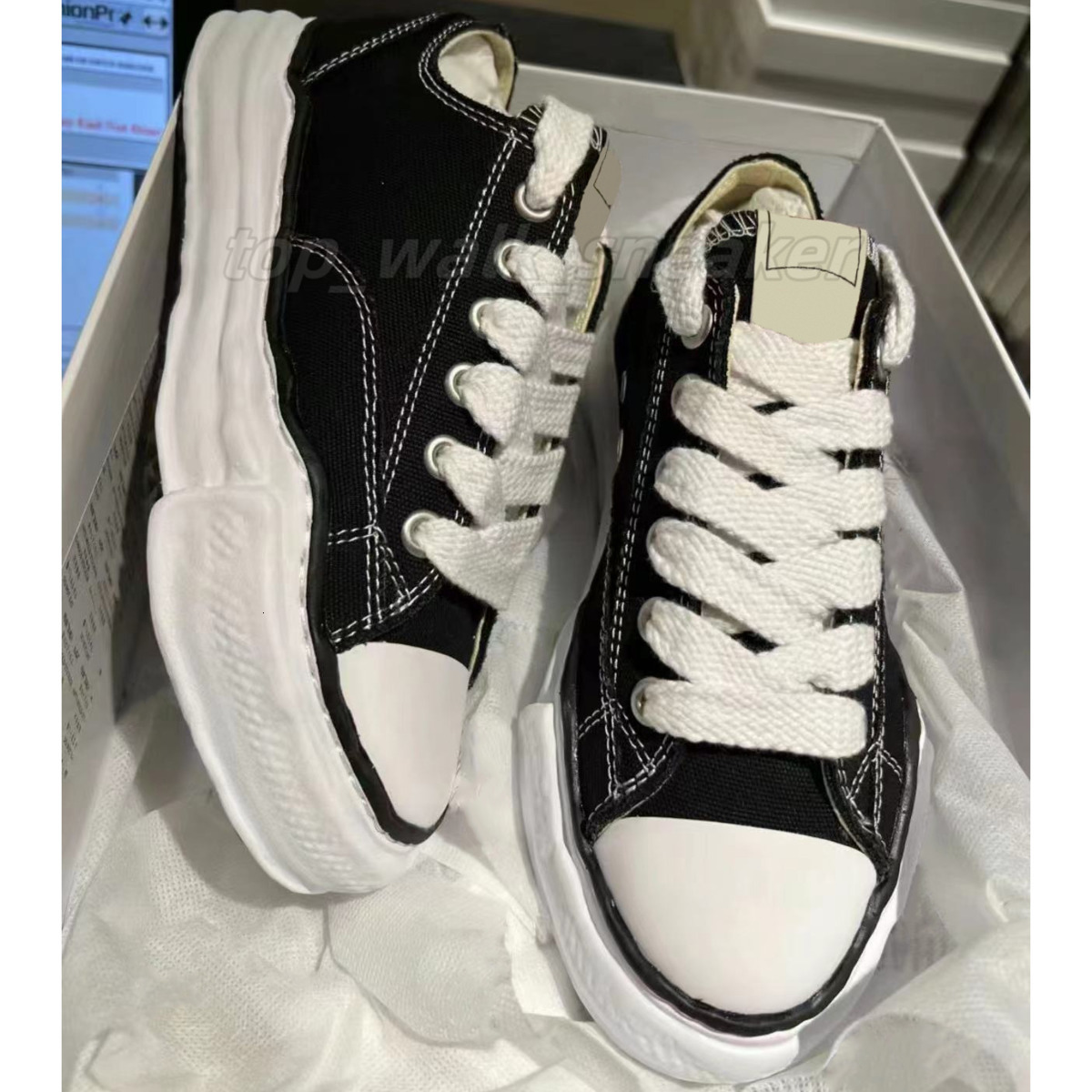 Designer shoes Luxury Low Canvas Trainers Co Dissolving Shoes Men Sneakers Platform Sneaker Leather Trainer Wenle Thick Soled Lovers' Daddy Sports Casual Board Shoe