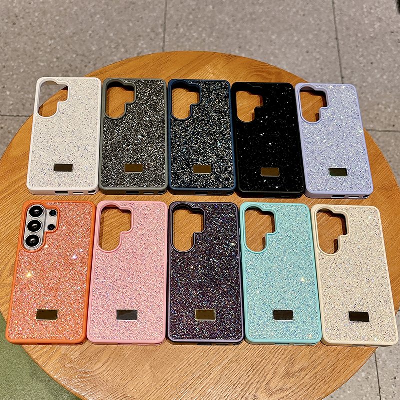 S26 Luxury Fashion INS Dazzling Full Covered Zircon Macaroon Color Bling Glitter Diamond Case For iPhone 17 Air 16e 16 15 14 13 12 11 Pro Max Samsung 