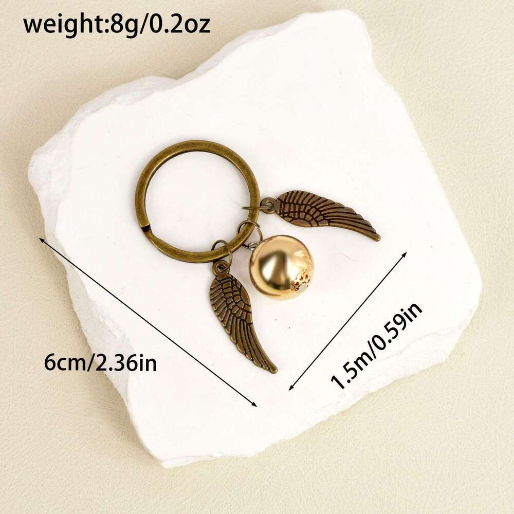Bohemian Style Golden Snitch angel keychain Alloy Keyringexquisite Model personalized keychains