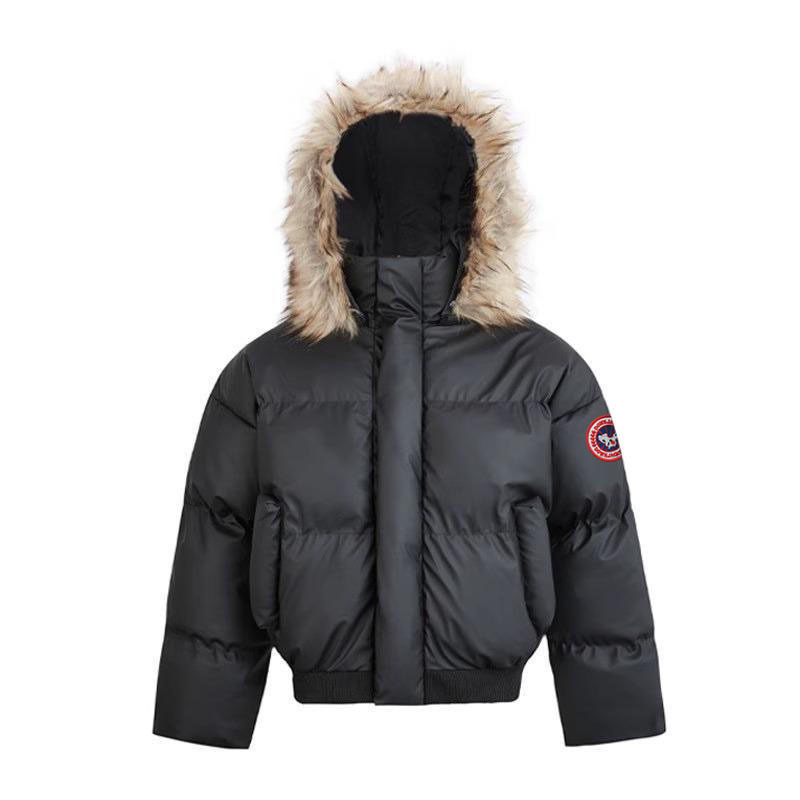 Men's 2026 Autumn/Winter Quality Detachable Fur Collar Hooded Cotton Coat with Printed Badge Warm and Thickened Outerwear