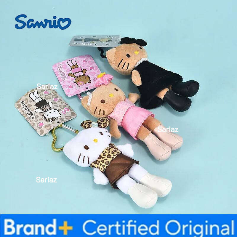 Sanrio Cartoon Hello Kitty Long-legged Leopard-print Plush Toy Kawaii Backpack Pendant Keychain Children's Holiday Gift H260105