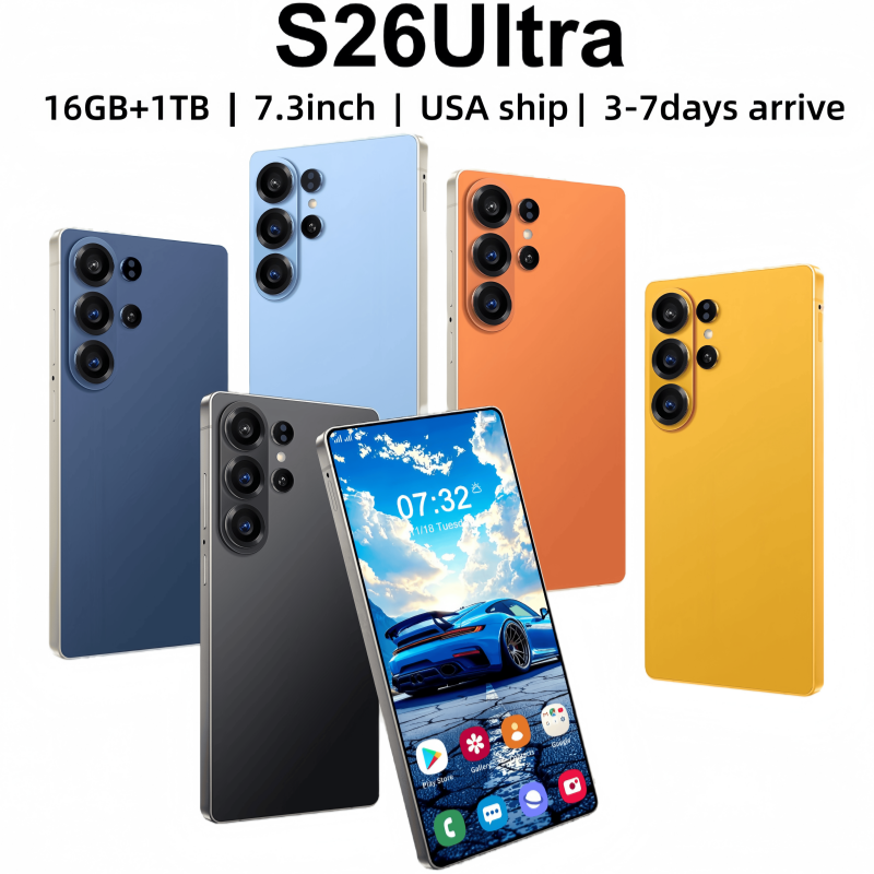S26 Ultra S25 Ultra phone 5G 6.9 inch Smartphone 16GB+1TB unlocked phone Android mobile phone Ten Core Full Screen Fingerprint Facial Recognition 20MP Camera 512GB