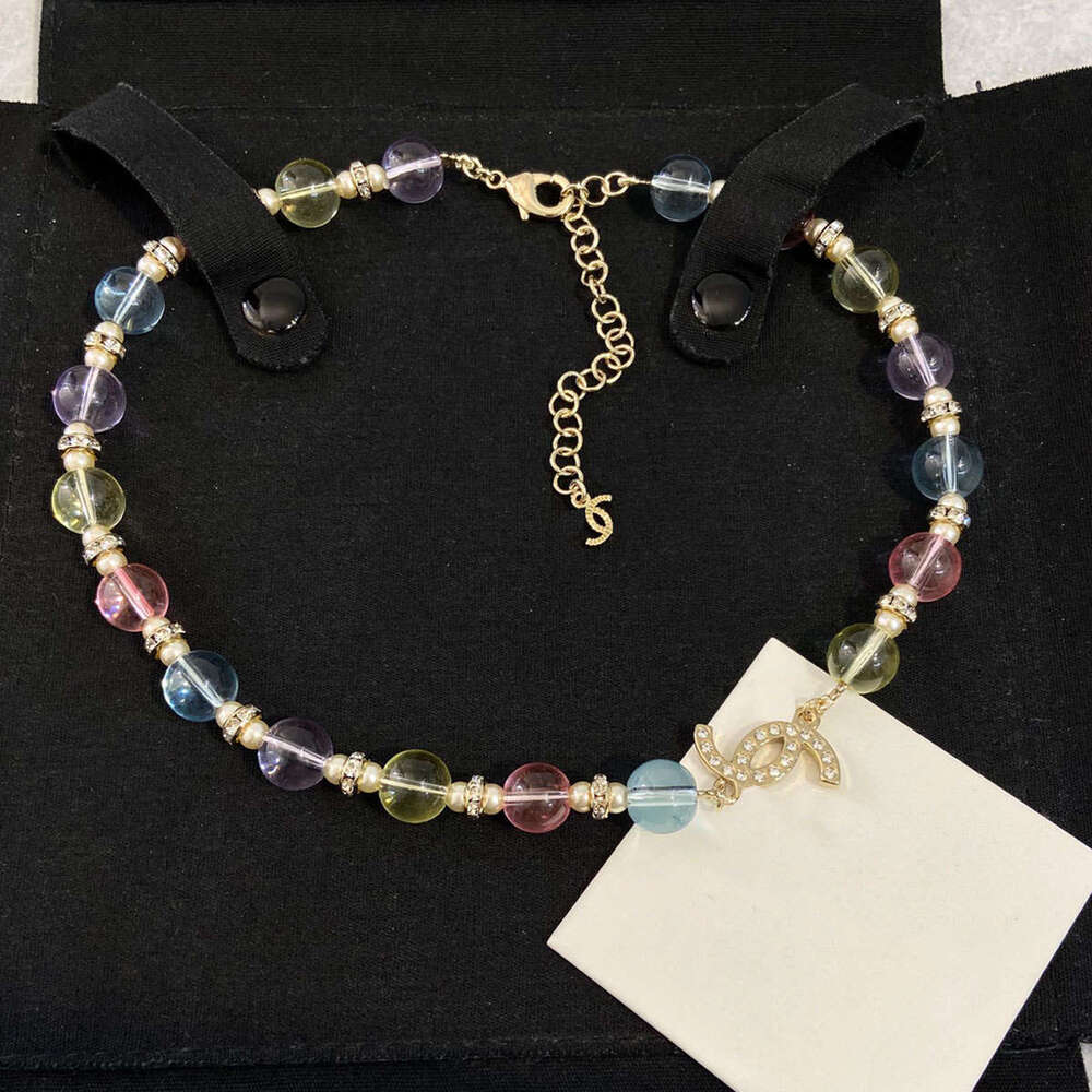 New 26C Early Spring Colorful Candy Sweater Waist Chain Multicolored Glass Bead Necklace for Women
