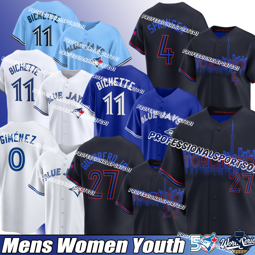 Vladimir Guerrero Jr George Springer Blue Jays Jerseys Daulton Varsho Ernie Clement Davis Schneider Alejandro Kirk Bo Bichette George Springer Baseball Jerseys