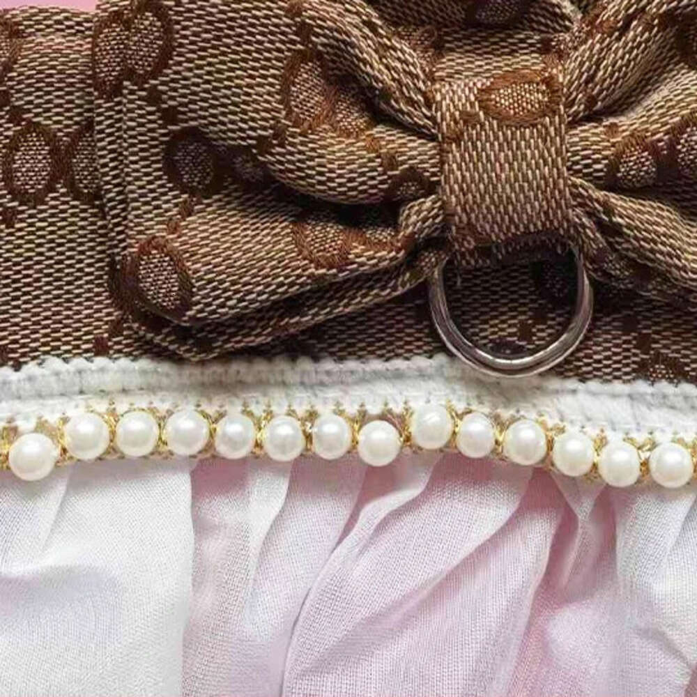 New Design Luxury Cut Pet Harness Small Medium-Sized Dog Chest And Back Sweet Bow Vest Puppy Clothing Cat Skirt Dogs Clothes