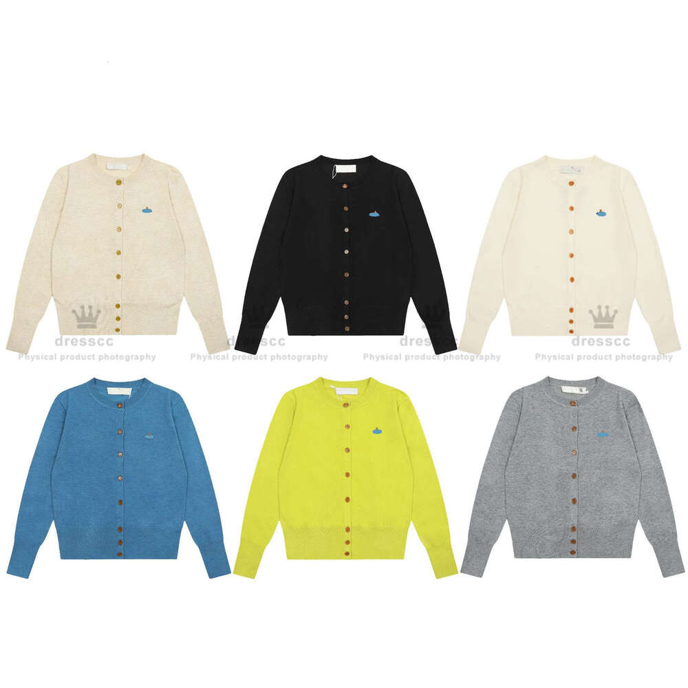 Viviennely Westwoodies sweater fashion designer sweater women Saturn Letter Twist Women's Wool Blend Sweater Knitted Cardigan Knitwear Luxury France Streetwear