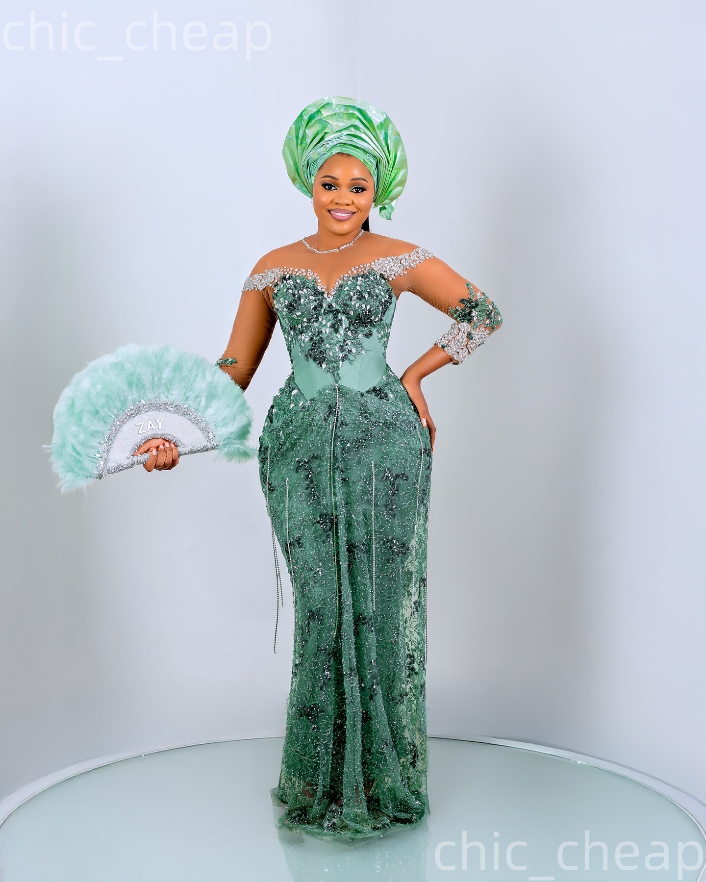 Aso Ebi 2026 Nigerian Sage Sheath Prom Dresses Crystals Appliques Sequined Evening Formal Party Second Birthday Engagement Gowns Dress For Special Occ