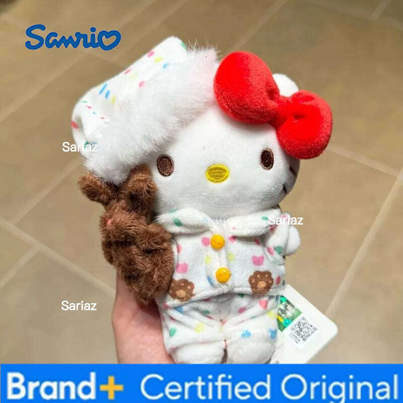 Sanrio 11cm Anime Hello Kitty Dress Up Cartoon Plush Pendant PP Cotton Stuffed Doll Kawaii Keychain Cute Accessories Holiday Gift H260105