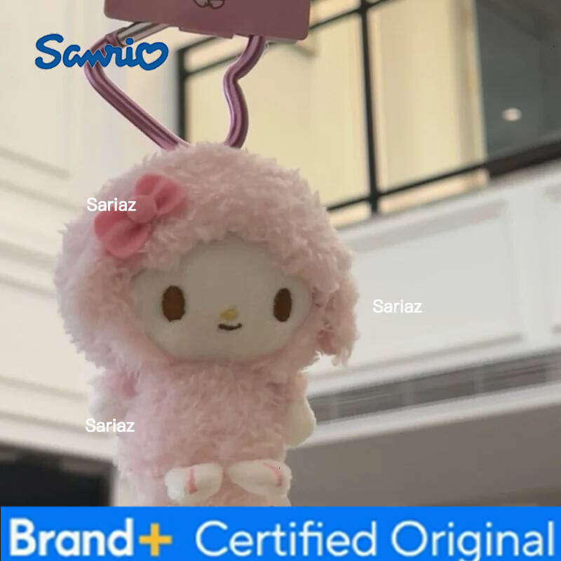 Sanrio Kawaii s Sweet Plush doll Keyring Cartoon My Melody Stuffed Toys Pendant cute pink Sheep Piano Keychains Gifts H260105