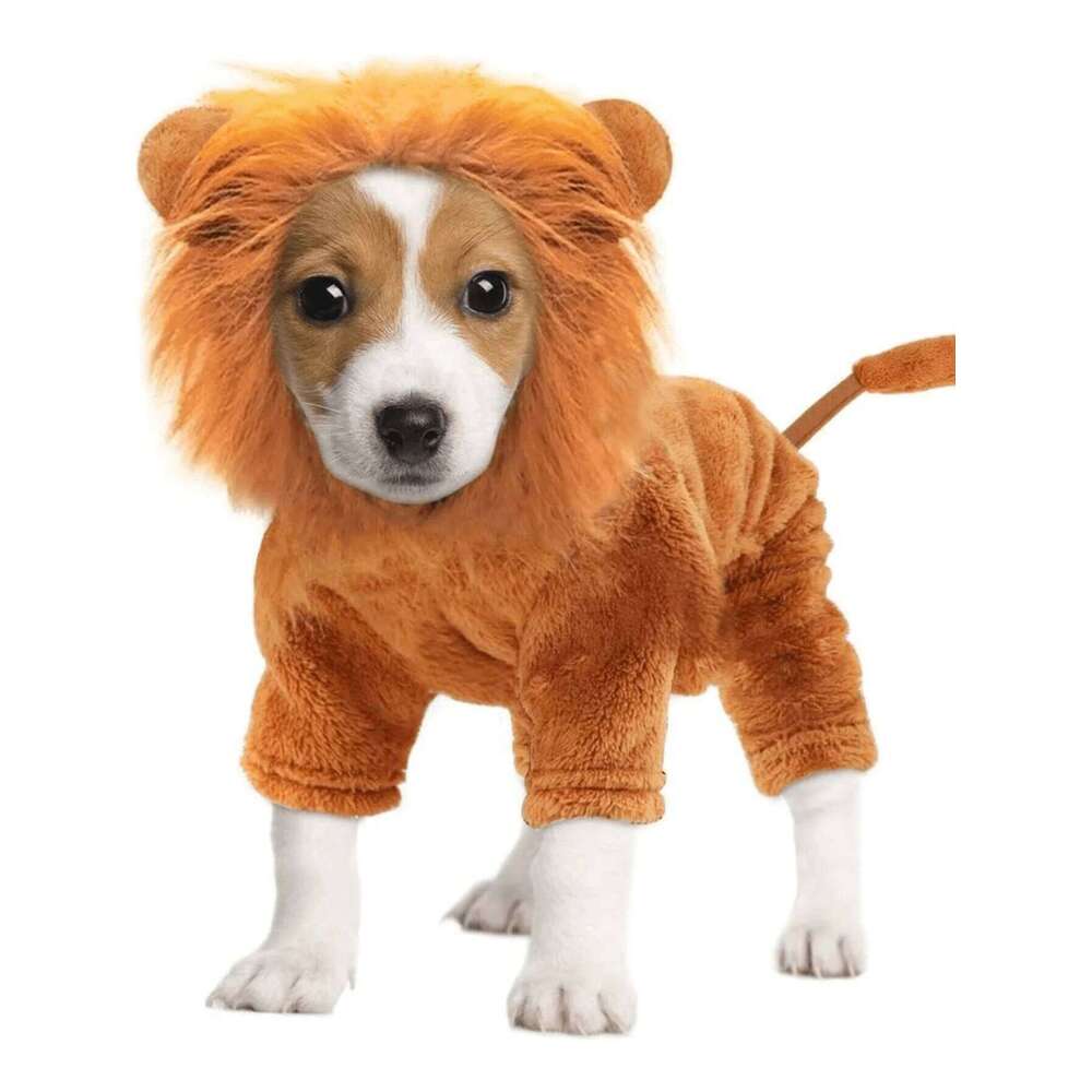 Famous brand Lion Costume Cats Kitten Funny Pet Clothing Cute Fancy Dress with Bow Tie Mane for Small Dogs Halloween Christmas Photo pupakaIK