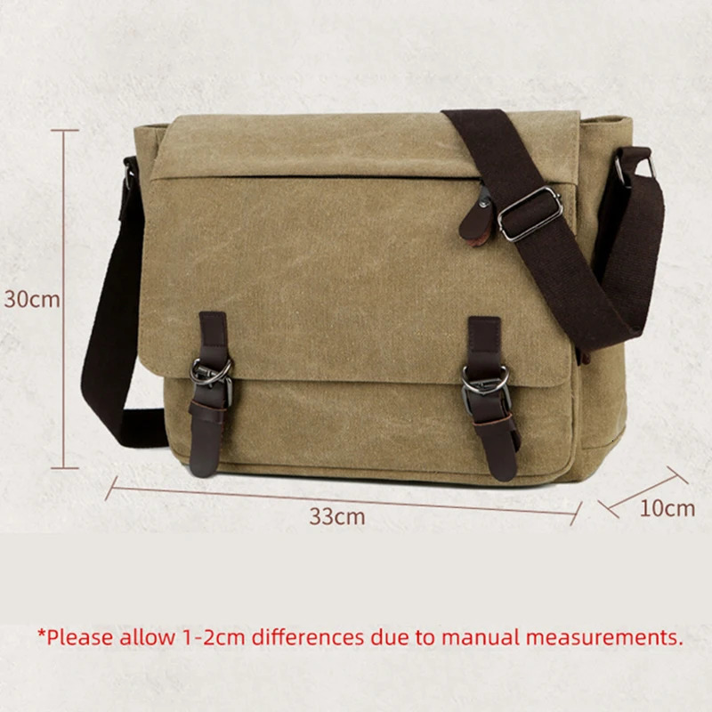 Scione Men Canvas Messager Bags Casual Crossbody Multifunction Handbags Solid Zipper Shouder Single Strap Travel Flap Mens Bag 260121