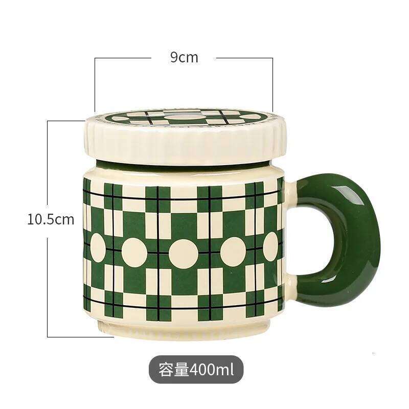 Retro Ceramic Mug 400Ml Floral Coffee Cup Outdoor Water Bottle Alternative For Kitchen Office Dining Tableware Durable Drink Utensil