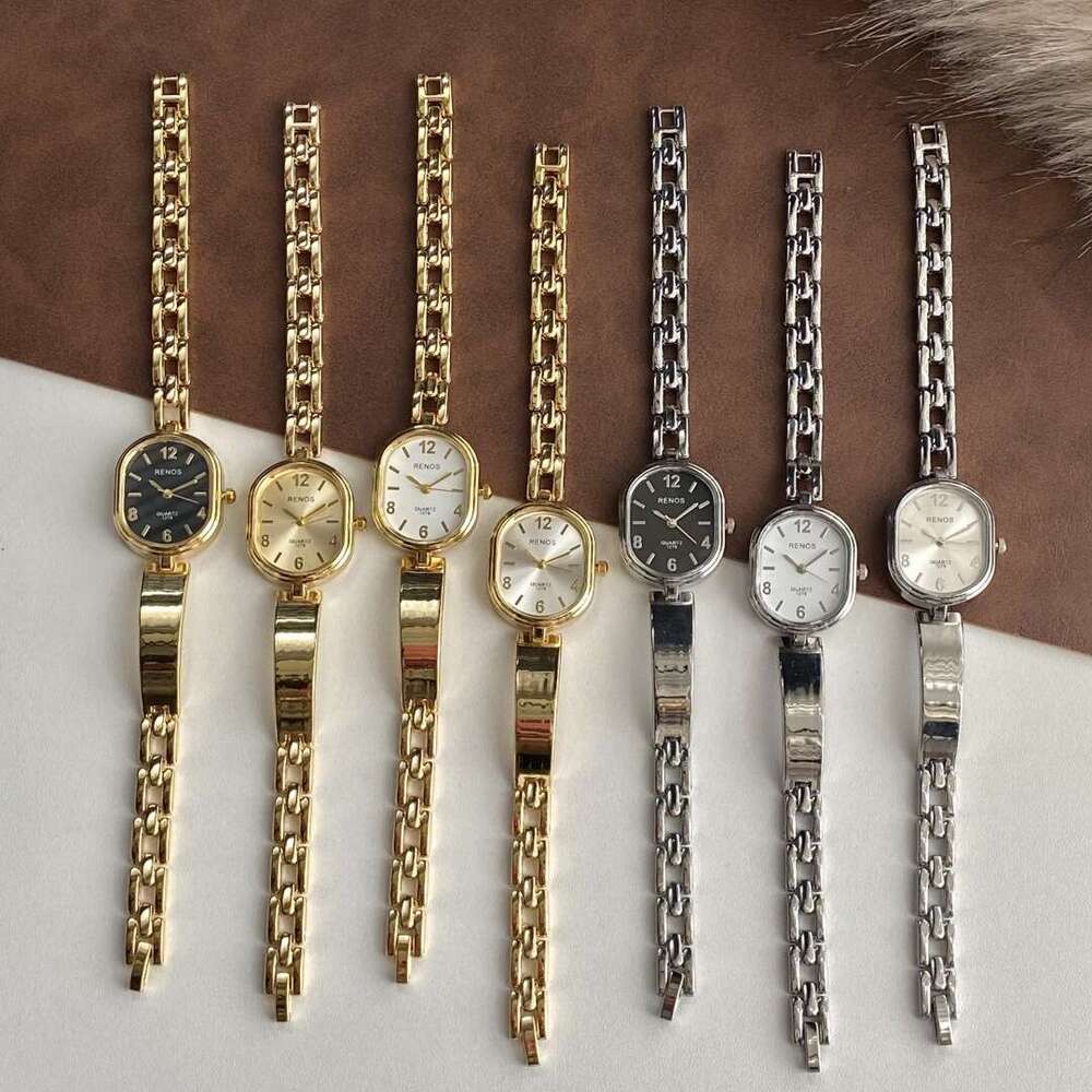 With Box Vintage Design Dainty Women's Half Bracelet Retro gold Quartz Watch Small Dial Ladies' Wristwatch Free gift