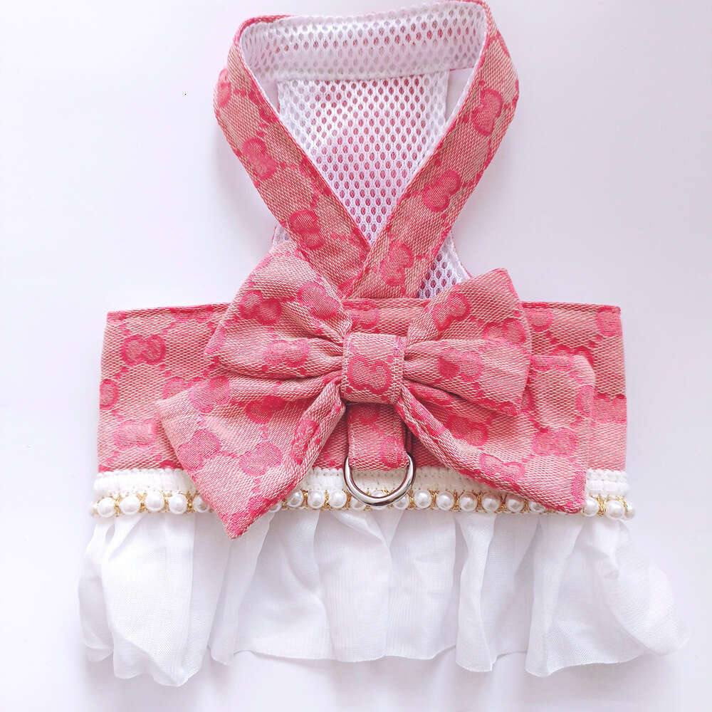 New Design Luxury Cut Pet Harness Small Medium-Sized Dog Chest And Back Sweet Bow Vest Puppy Clothing Cat Skirt Dogs Clothes