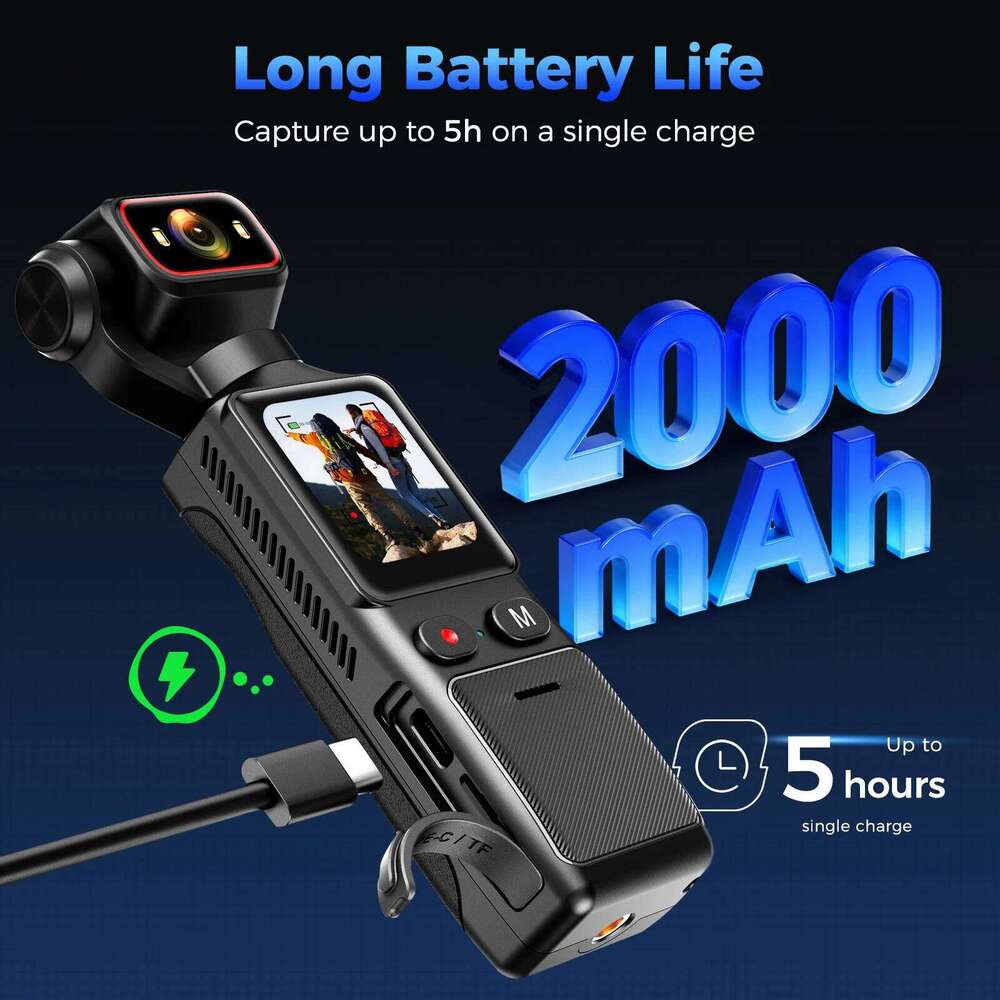 NCZOBOE 4K Touch Screen Portable MINI Vlog Pocket Sports with Gimbal tripo Handheld Stabilizer Body Camera 26H0316