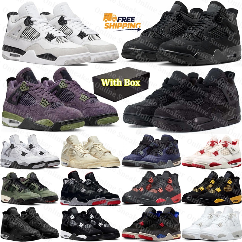 free shipping 2026 with box Basketball 4 Shoes Designer 4s sneakers jordan4men black cat red trainers for mens womens chaussure sneaker chaussures scarpe trainer