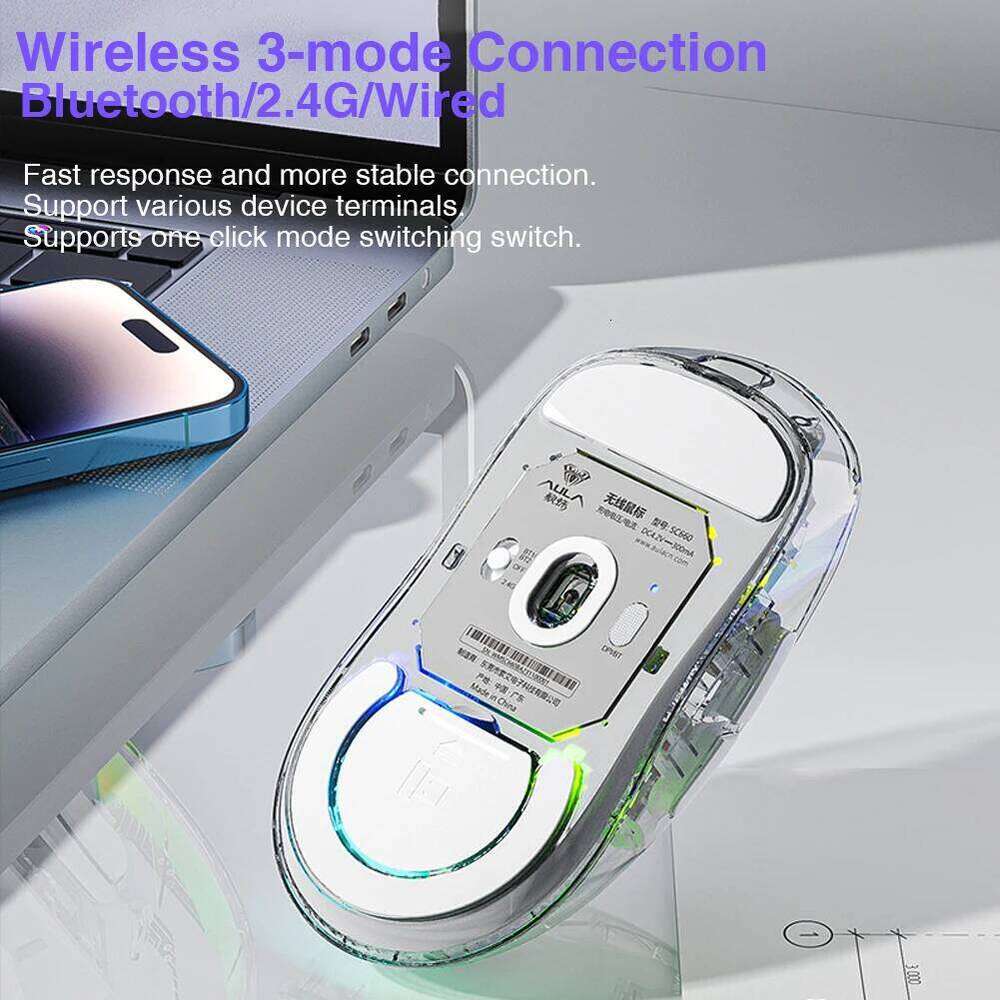 AULA SC660 Wireless Gaming Mouse 10000DPI Optical Sensor Macro Programmable Ergonomic Mice For Laptop PC Gamer 26L0122