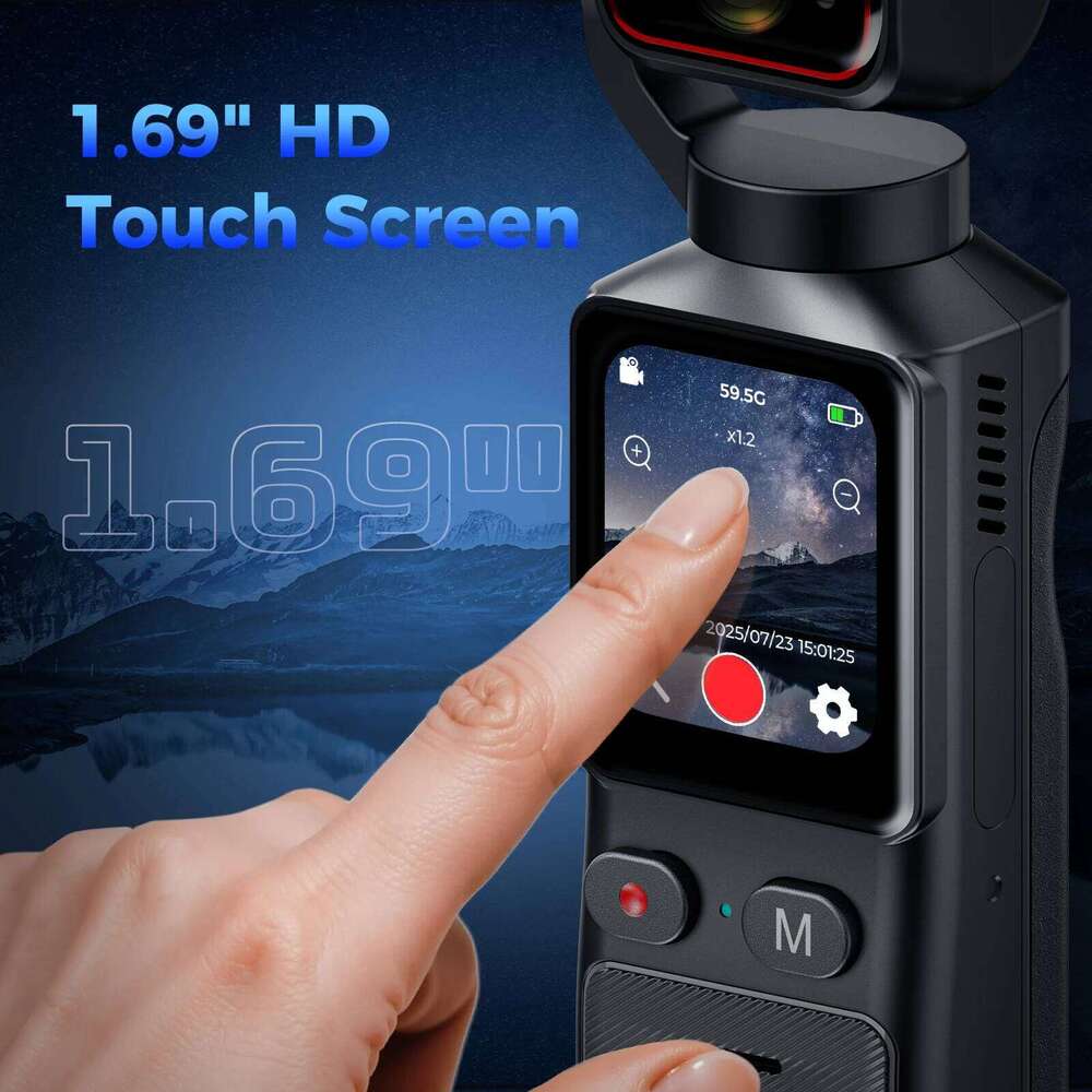 NCZOBOE 4K Touch Screen Portable MINI Vlog Pocket Sports with Gimbal tripo Handheld Stabilizer Body Camera 26H0316
