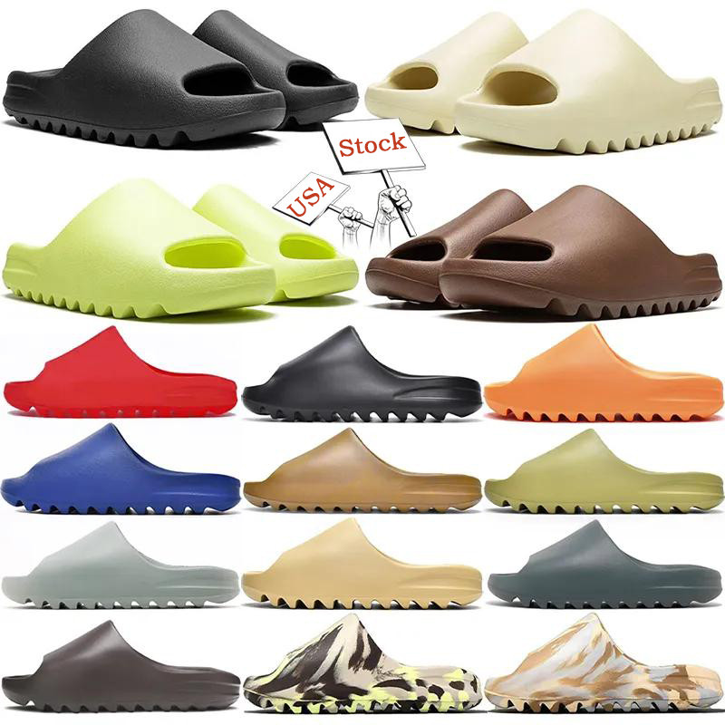 Designers Slippers Slide for Mens Womens Sandals Comfortable Glow Green Soot Onyx Black Bone Resin Desert Sand Pure Slider Slide