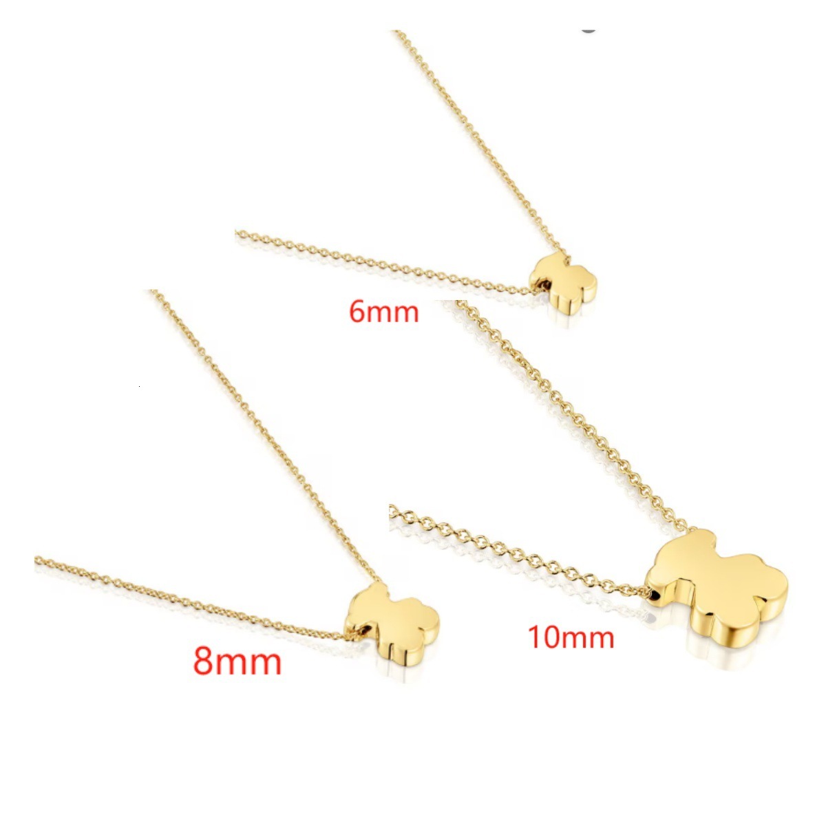 Designer Tousity Spanish Trendy Brand Full Glossy Pendant Bear Necklace Fashion Simple Fashion Necklace Accessories 2025