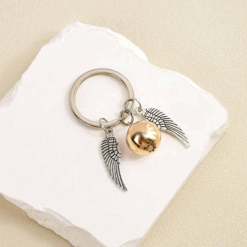 Bohemian Style Golden Snitch angel keychain Alloy Keyringexquisite Model personalized keychains