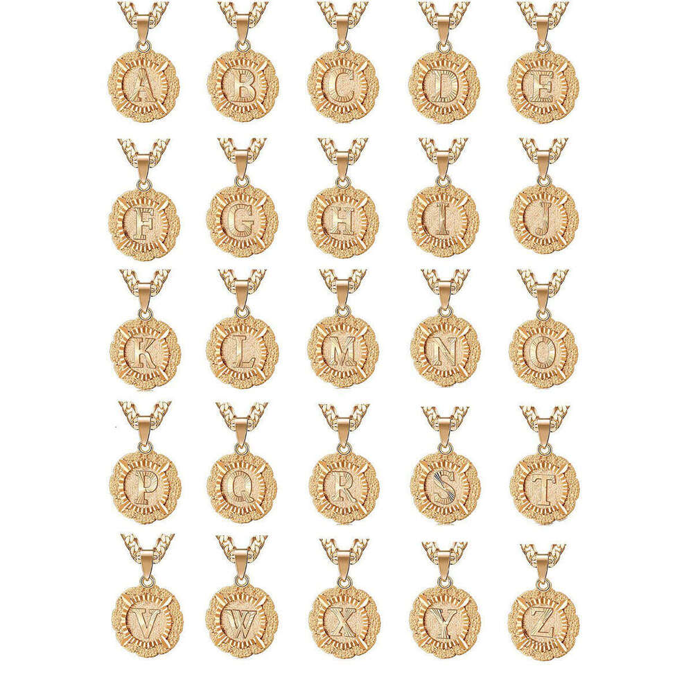 Cross-Border European and American Alloy Letter Pendant Round Lace Accessories Jewelry Women's Collarbone Necklace Wholesale