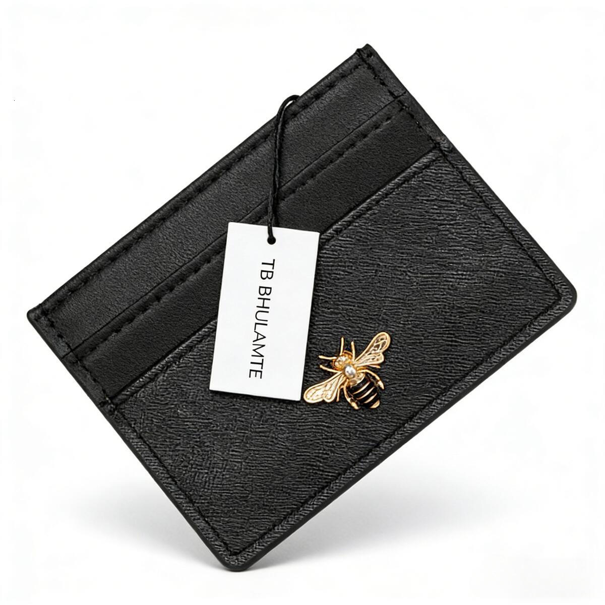 TB BHULAMTE Luxury Brand Designer Bag European And American Style Little Bee Card Holder Insert Card Suitable For Bank Cards ID Card Holder Unisex Lea