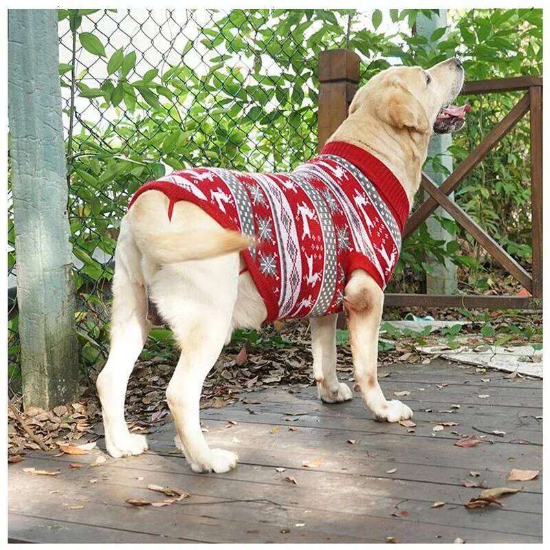Big Dog Sweater Winter Warm Christmas Clothes For Small Medium Large Dogs Coats Golden Retriever Rottweiler Corgi Cat Pullover Jumper Dog Vests