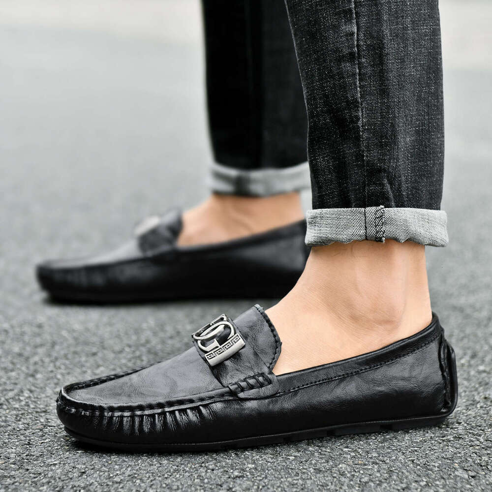 Live Streaming Hot-Selling Loafers Lazy Driving British Style Casual Genuine Leather Cowhide Men's Shoes