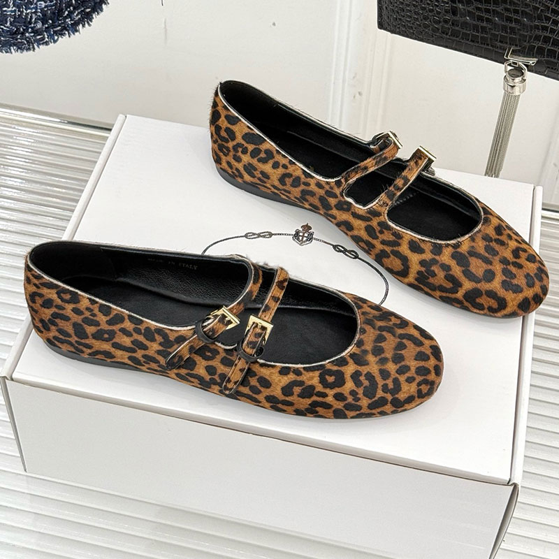 Printed Leather Ballerinas 1F794N designer spring summer sandals womens triangle sandals high quality calfskin fabric soft comfortable leather lining sandals