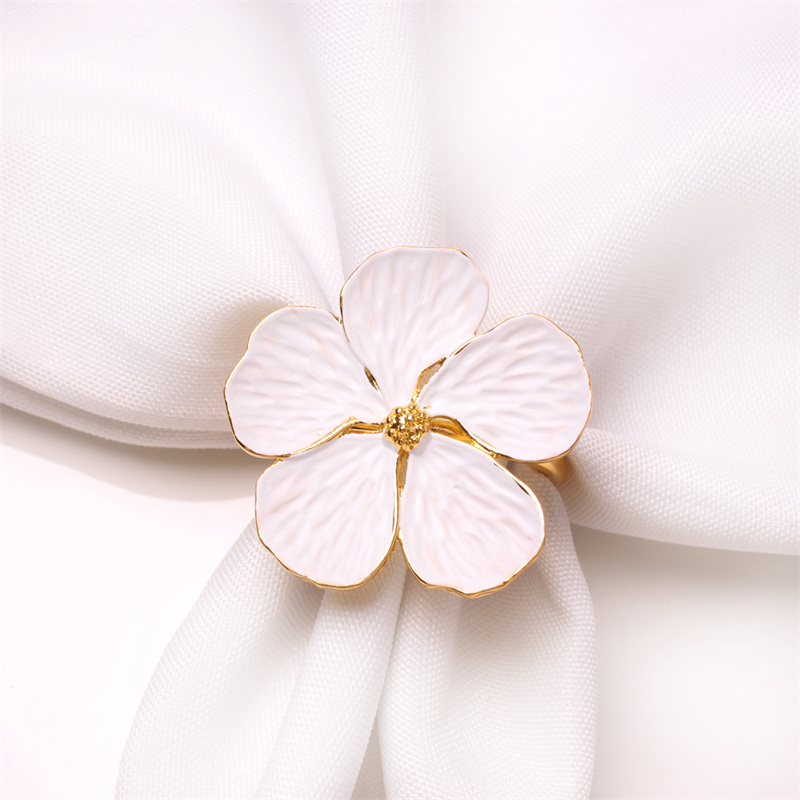 White Flower Napkin Ring for Wed Napkin Holder
