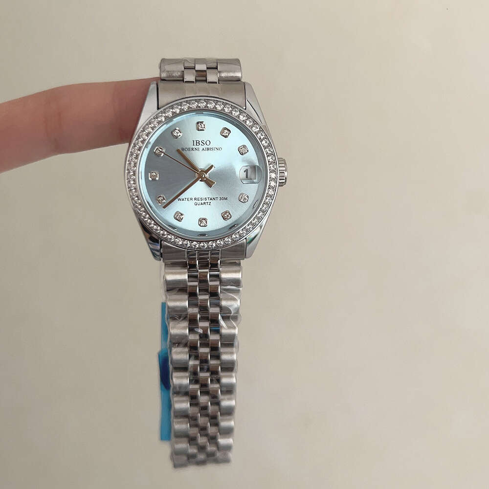 With Box New Steel Dainty Band Watch with Diamonds Large Dial Calendar Design Cool and Elegant Women's Watch Free gift