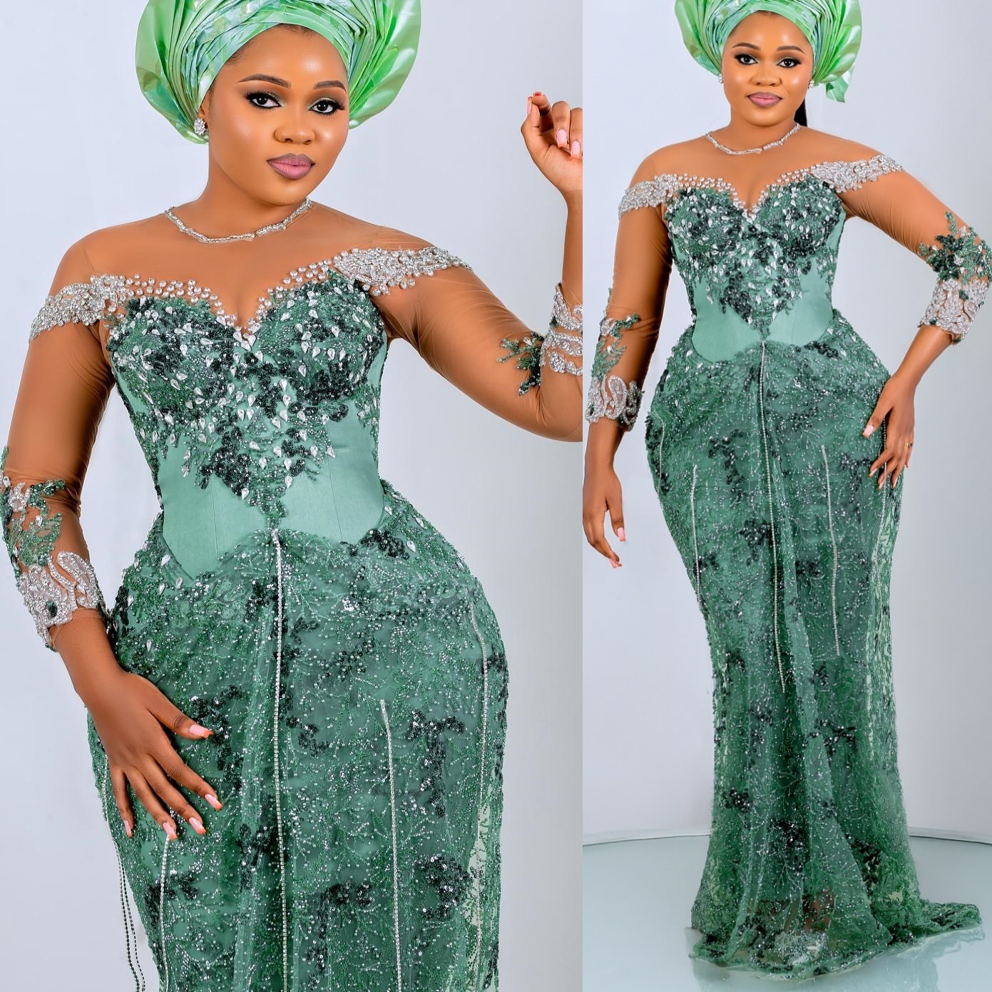 Aso Ebi 2026 Nigerian Sage Sheath Prom Dresses Crystals Appliques Sequined Evening Formal Party Second Birthday Engagement Gowns Dress For Special Occ