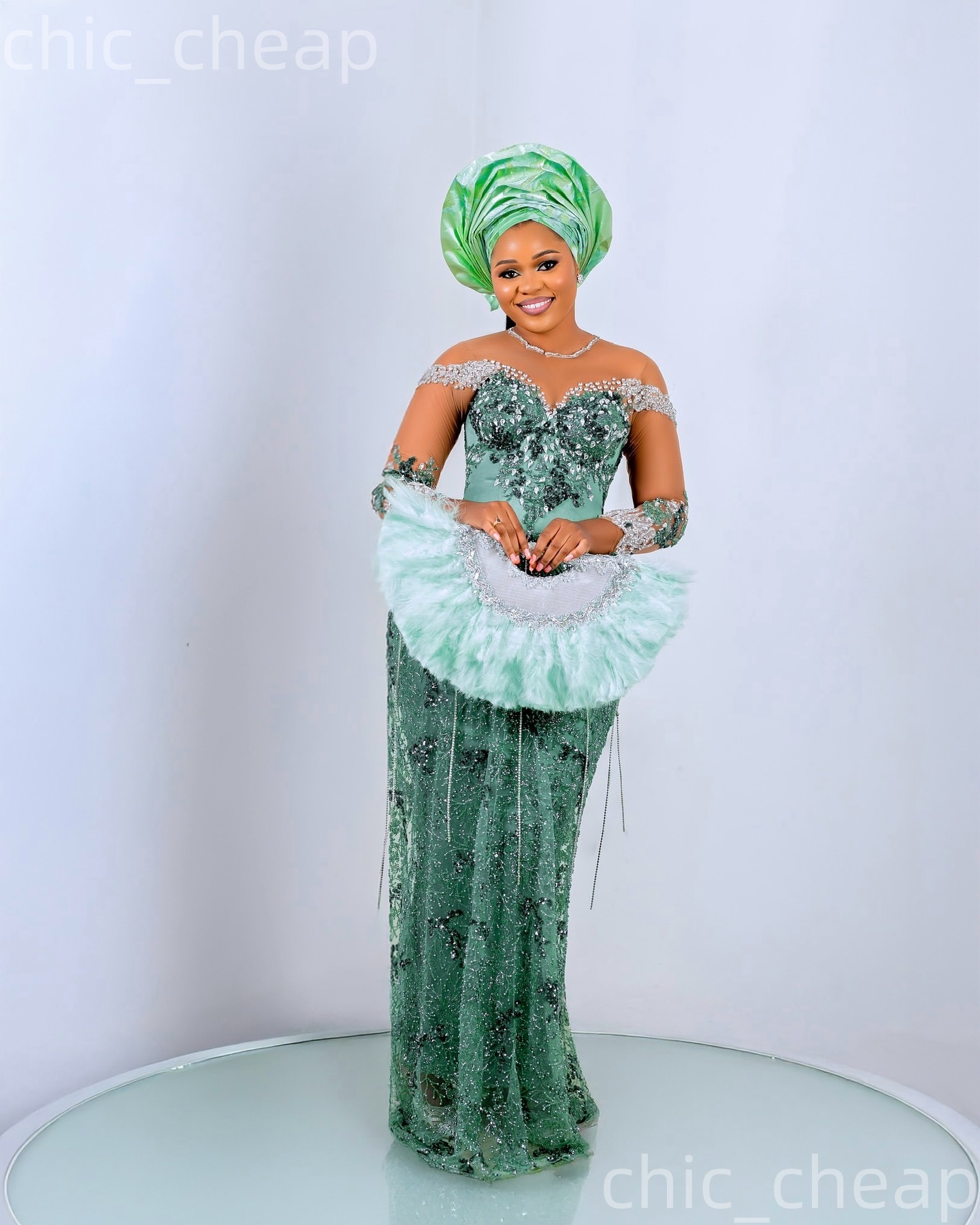 Aso Ebi 2026 Nigerian Sage Sheath Prom Dresses Crystals Appliques Sequined Evening Formal Party Second Birthday Engagement Gowns Dress For Special Occ