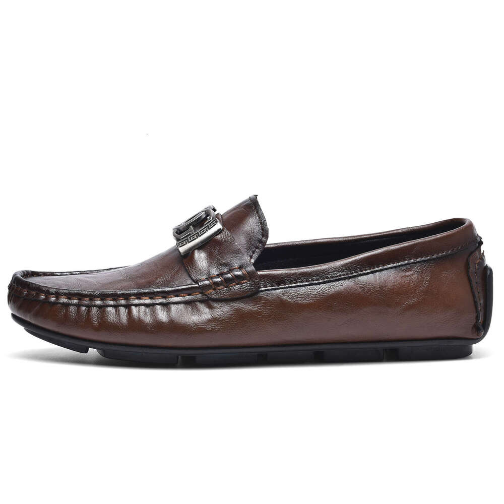 Live Streaming Hot-Selling Loafers Lazy Driving British Style Casual Genuine Leather Cowhide Men's Shoes