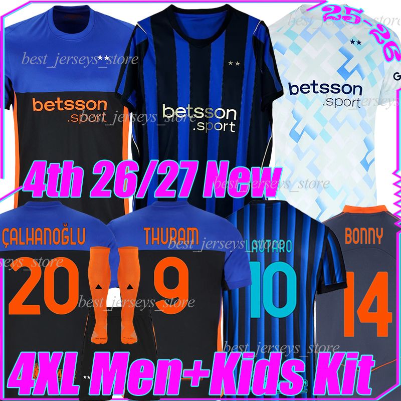 4XL 25/2026/27 milanS soccer jerseys Inter LAUTARO THURAM CALHANOGLU BONNY P.ESPOSITO DIMARCO ZIELINSKI DUMFRIES CARLOS BARELLA men kids kits socks football shirts