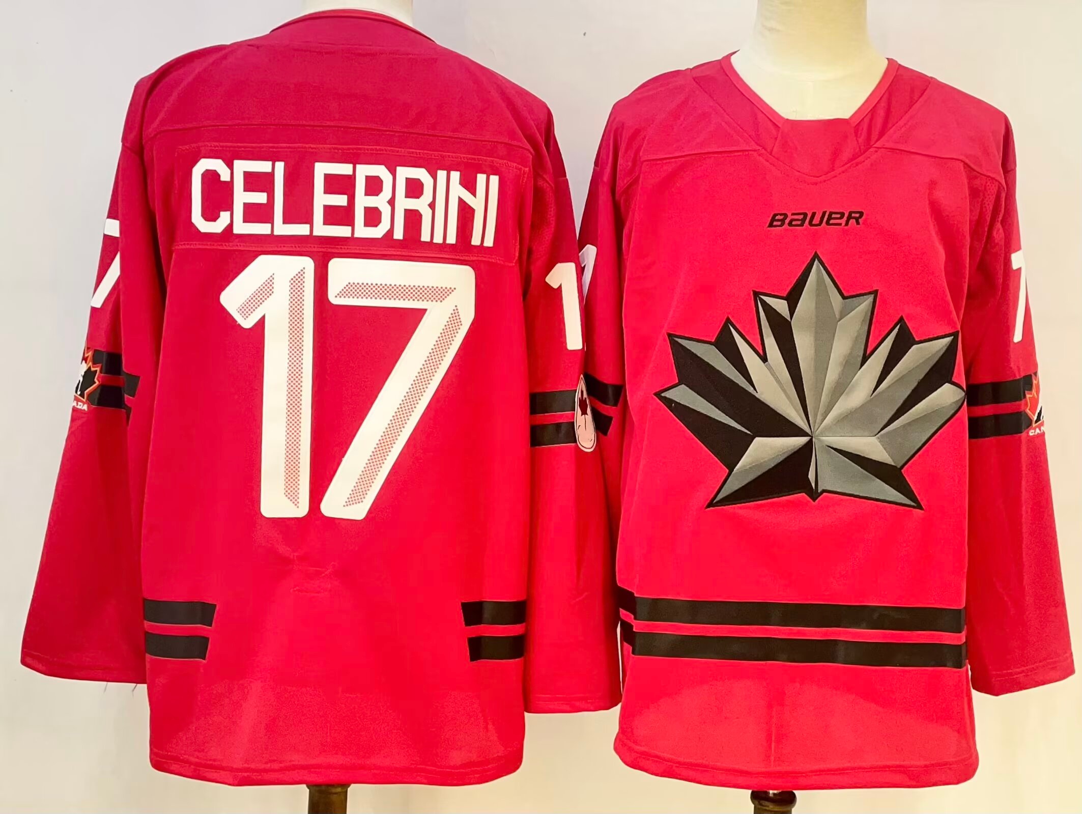 2026 Team Canada Celebrini 17 Jersey Hockey Jerseys Red White Black Color Size S-XXXL Stitched Men's Jersey