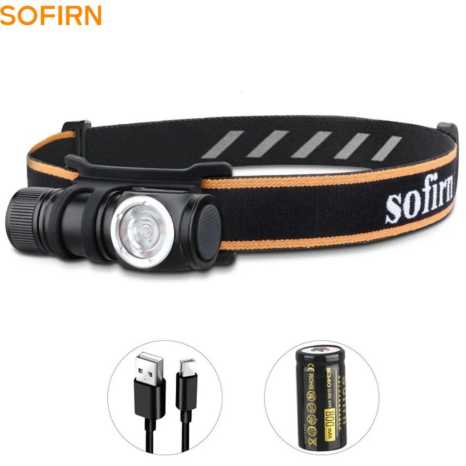 Sofirn HS10 TN3535 90CRI LED Headlamp 1100lm USB C Rechargeable 16340 Mini Flashlight with Magnet Tail Cap Portable Head Torch 260120