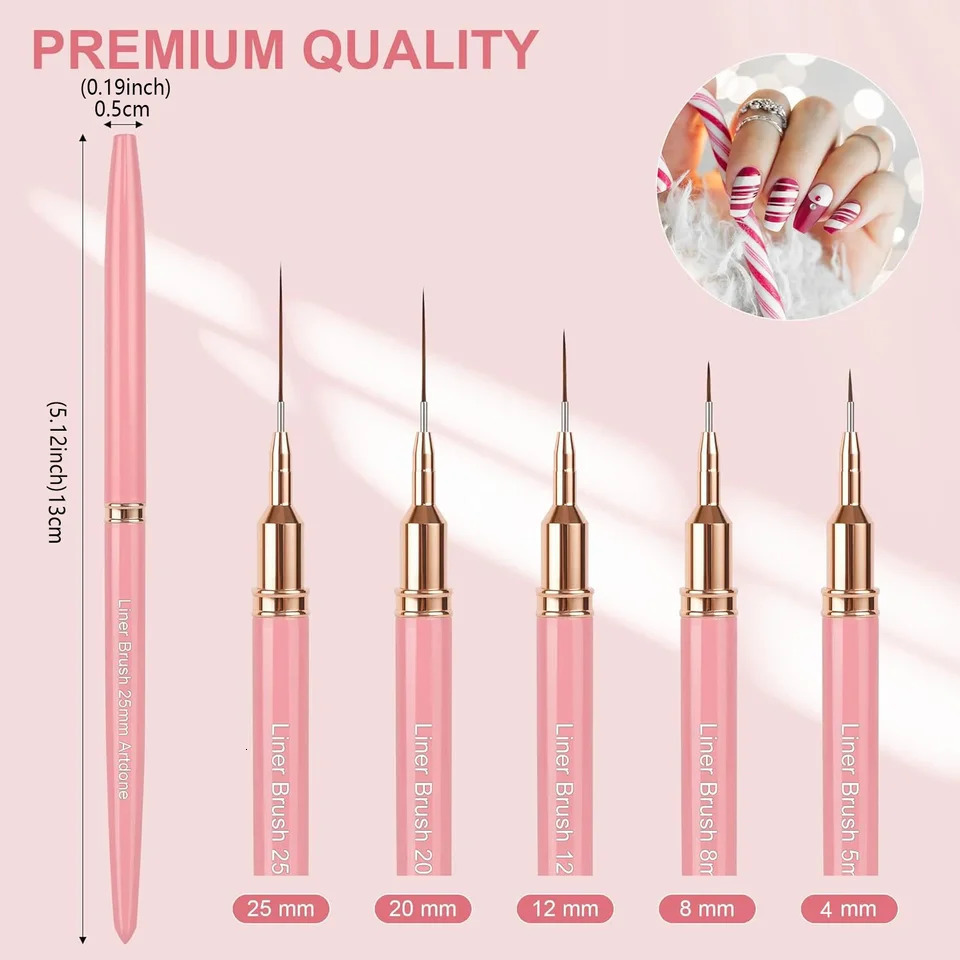 Nail Art Kit Dotting Pen Liner Brush Magnetic Nail Stand 14-Piece Professional Manicure Tools Set for DIY Home Salon 260119 - view 5