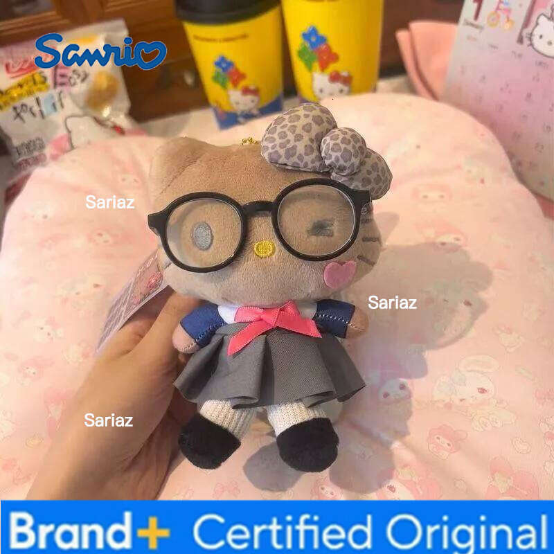 Sanrio Kawaii Hello Kitty Jk Uniform Cartoon Girl Glasses Exquisite Bag Cute Couple Backpack Keychain Doll Decor Gift H260105