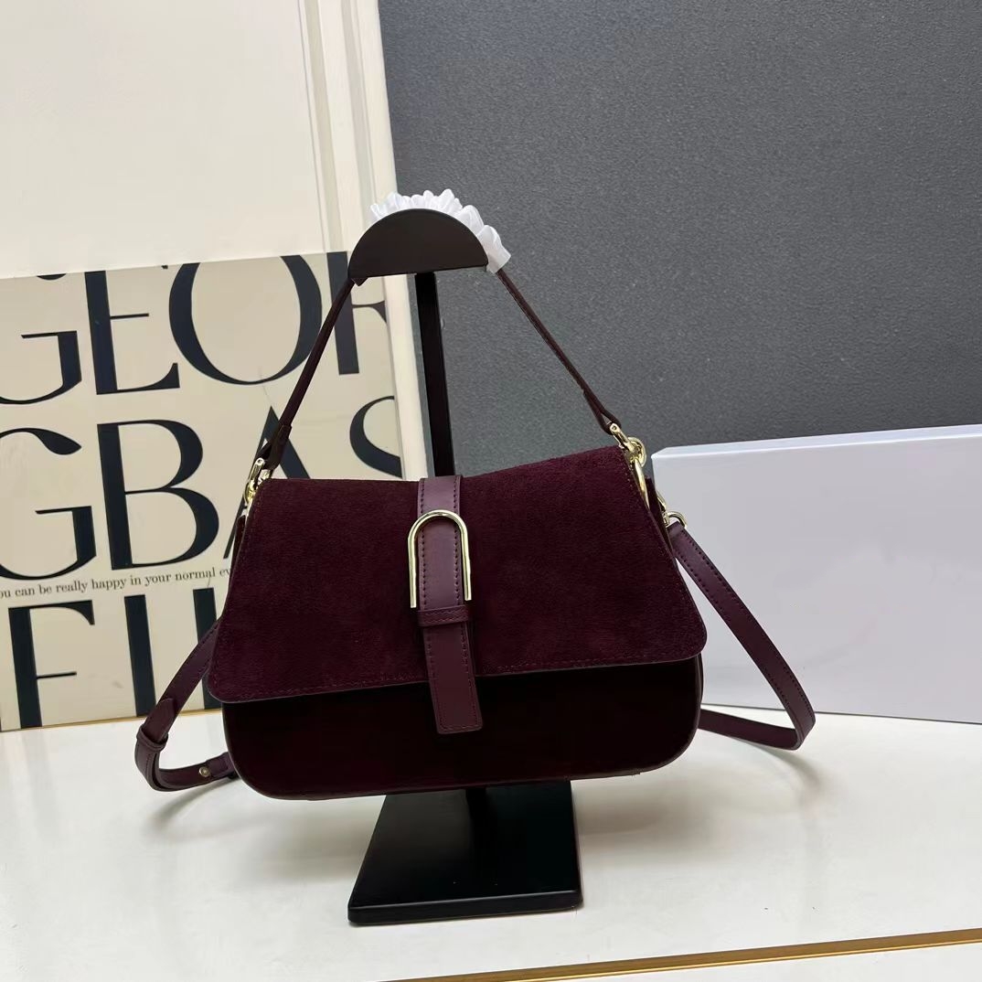 upscale handbag shoulder bag luxurious leather party handbag women's handbag designer shopping bag suede leather high-end handbag