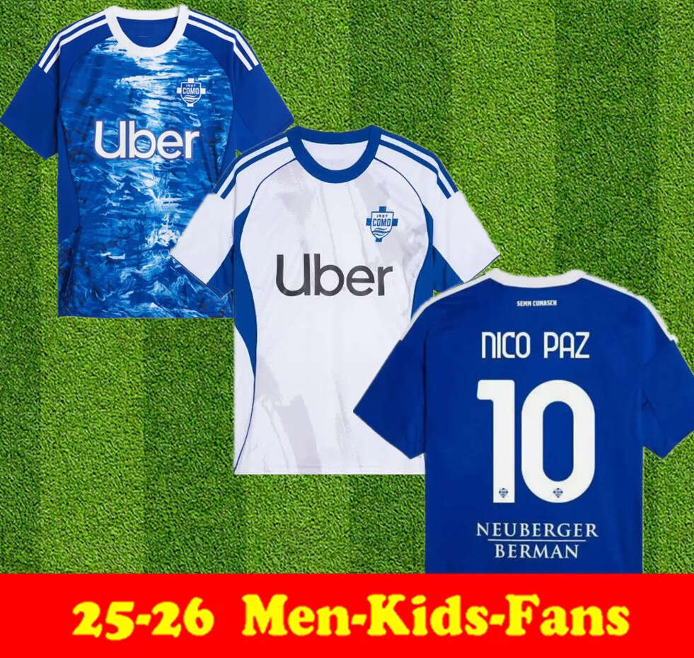 25 26 Como NICO PAZ Soccer Jerseys MORATA KUHN BATURINA PERRONE CUTRONE A. Diao GABRIELLONI S. Roberto CAQUERET football shirt Adult set kids