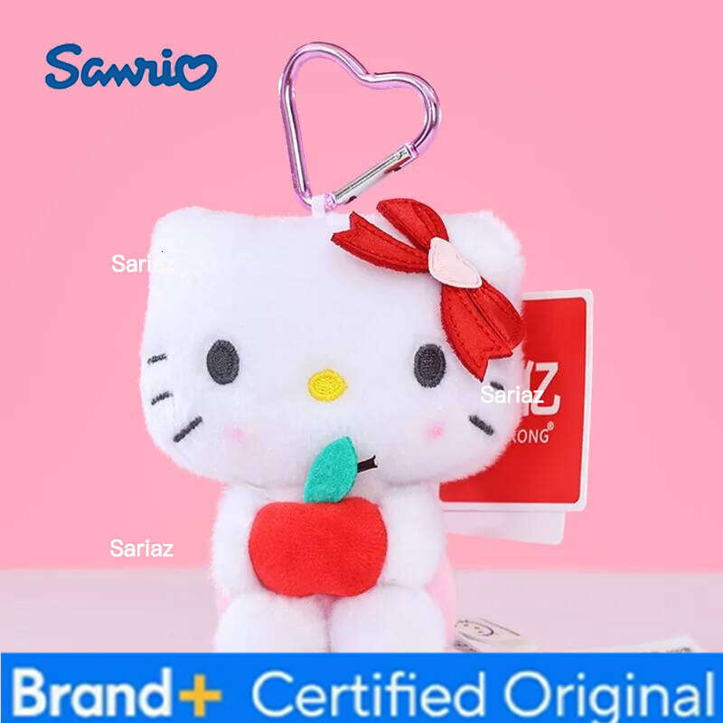 Sanrio 12cm Genuin My Melody Kuromi Cinnamoroll Kt Cat Plush Toy Anime Stuffed Animals Keychains Small Pendant Backpack Hangings H260105