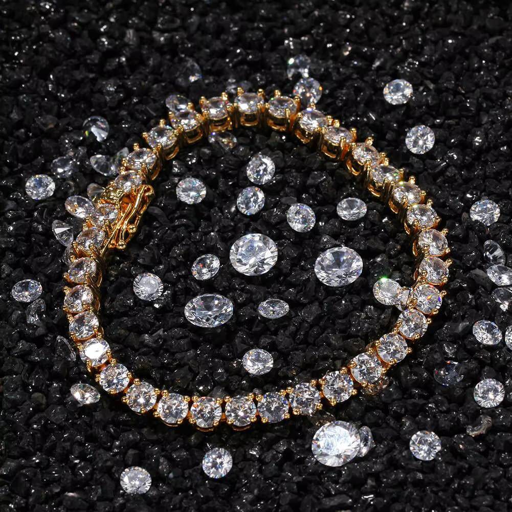 Trendy Jewelry Pass Diamond Tester VVS S925 Sterling Silver 2mm -4mm Chain Moissanite Tennis Bracelet for Men and Women