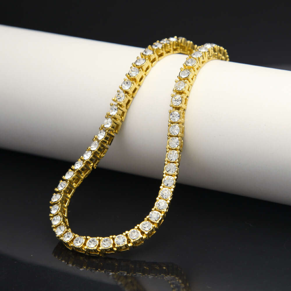 With Box Jewelry Full Rhinestone 5mm Tennis Chain One-row Bracelet Dainty Men's Design Fashion Trendy Hand Free gift