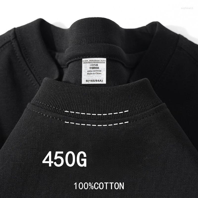 Men's T Shirts Cotton Unisex 450G High Quality White T-shirts Tee Summer Blank Tshirt For Men Para Hombre