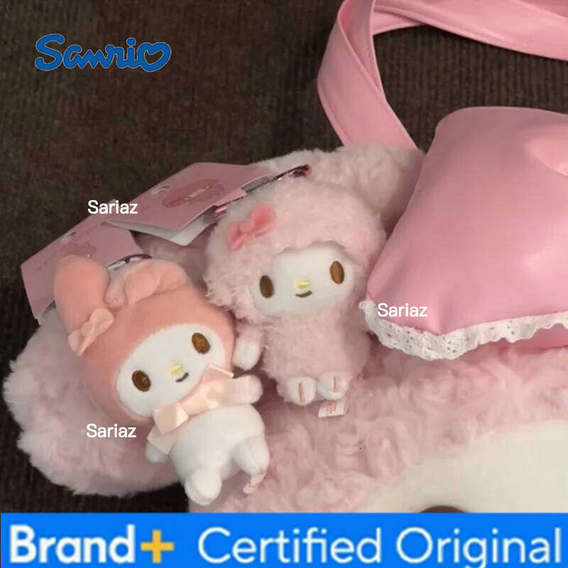Sanrio Kawaii s Sweet Plush doll Keyring Cartoon My Melody Stuffed Toys Pendant cute pink Sheep Piano Keychains Gifts H260105