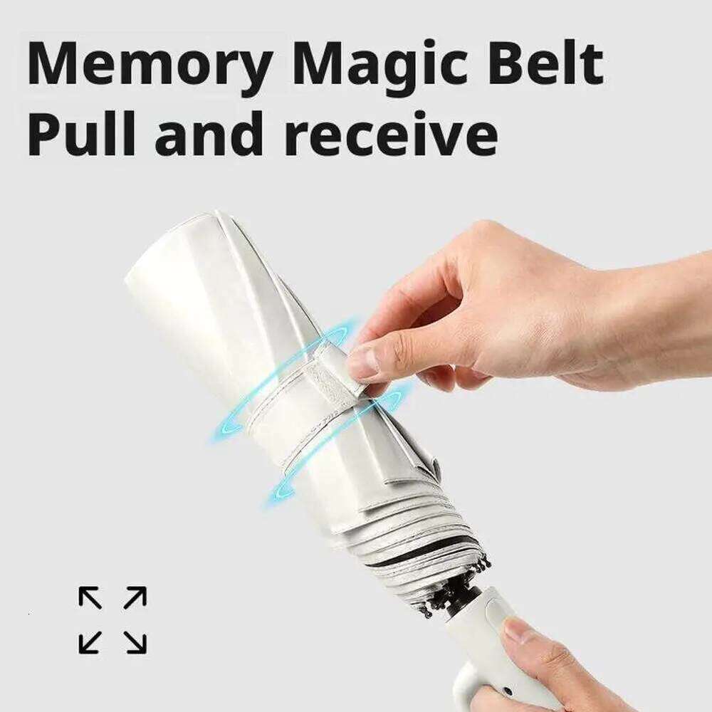 10Bones Windproof Fully Automatic Folding Umbrella With Loop Buckle UPF50+ Protable Compact Sun Rain Umbrellas For Women And Men 26Y0122