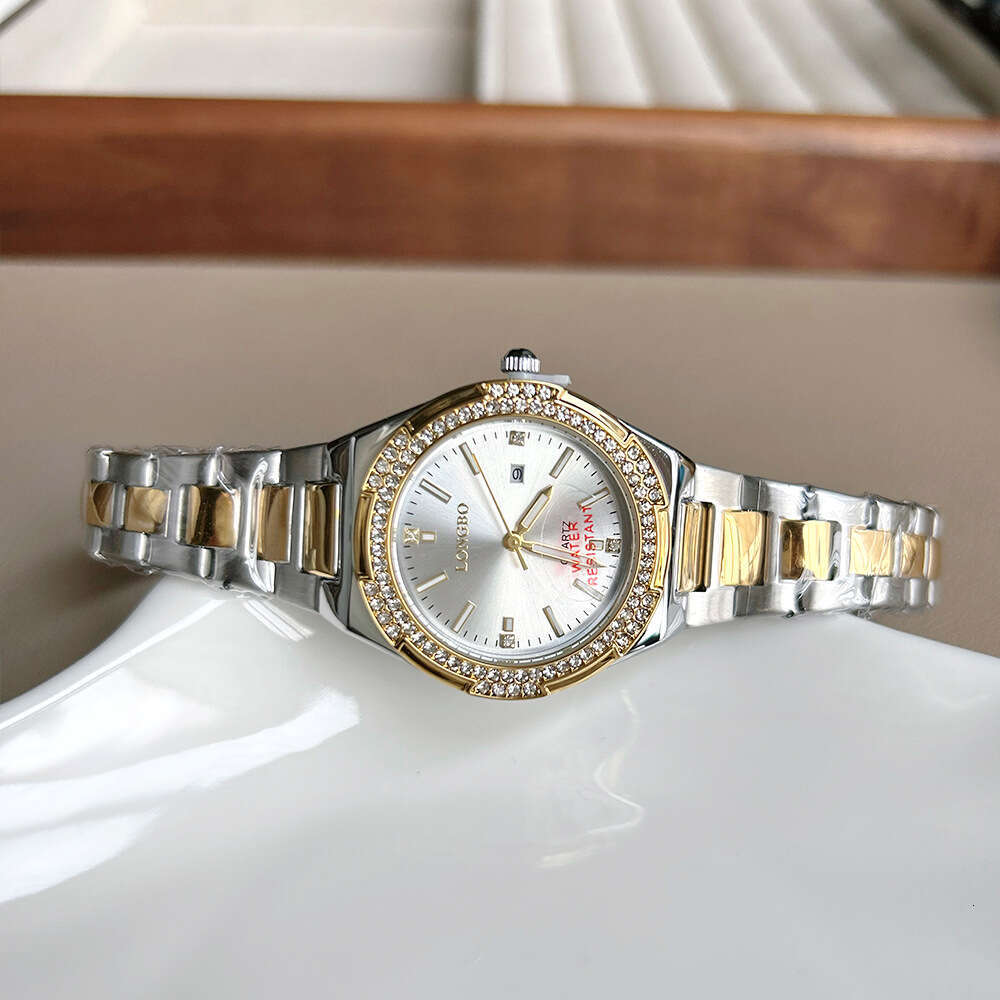 With Box Dainty Design two tone watches Gold Watch for Women Steel Band Ladies Quartz Wristwatch Free gift